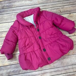 Conbimini Girls Puffs Balloon Coat Fuchsia 12-18m